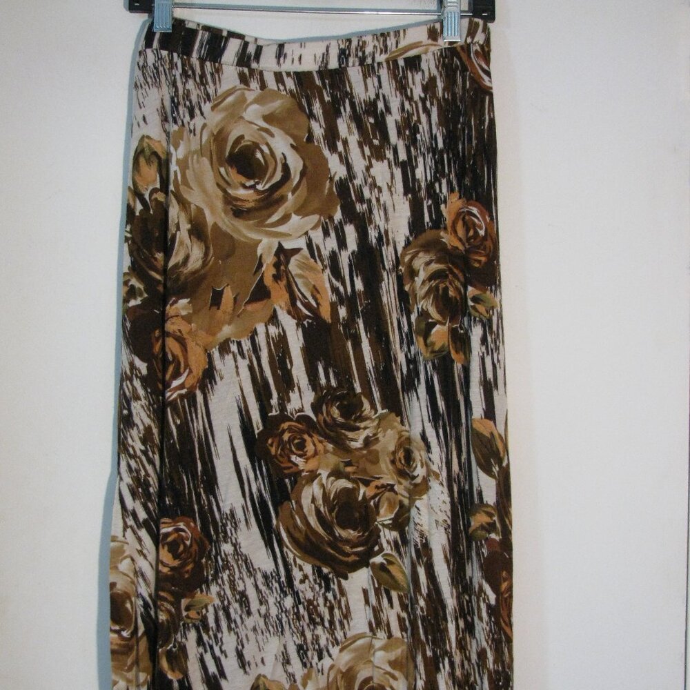 * Unbranded Midi Skirt Fits Large Fall Colors Browns Pull On